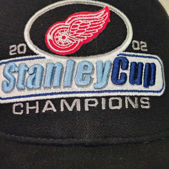 VINTAGE Detroit Red Wings Stanley Cup Champions Hat Cap Strap Back Locker Room - Picture 3 of 13